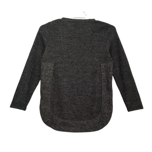 Girls' charcoal grey long-sleeved blouse with sequin deer detail, Size M(10/12) - Picture 2 of 10